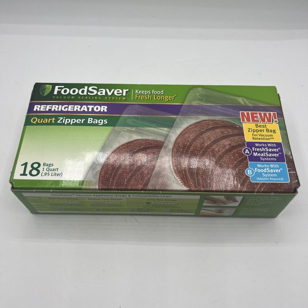 FoodSaver 1-quart BPA free multilayer Construction vacuum Zipper Bags 18 Count